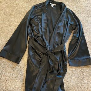 Women’s Black Silk Robe